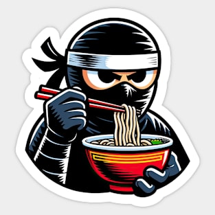 ninja eating ramen noodles Sticker